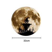 Lade das Bild in den Galerie-Viewer, 30cm Halloween Fluorescence Sticker Crow Death Ghost Hand Pumpkin Moon Show Window Decoration
