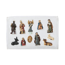 Load image into Gallery viewer, 11-Piece Set Horse Trough Group Religious Decoration Ornaments, 3cm Birth of Jesus Resin Statue
