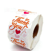Load image into Gallery viewer, 2x500pcs Christmas Xmas Special-Shaped Red Green Heart Thank You Sticker Adhesive Self-Adhesive Labels tape
