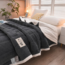 Load image into Gallery viewer, Milk Fiber Babe Cashmere AB Three-Layer Blanket Composite Blanket Thickened Bedroom Blanket
