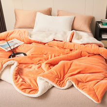 Load image into Gallery viewer, Double Layer Thick Lambskin Blanket Solid Color Composite Milk Flannel Blanket Coral Fleece Blanket

