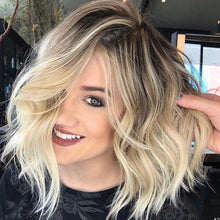 Load image into Gallery viewer, Women Wig Short Curly Hair Partial Gradient Color Micro Roll Head Cover W126
