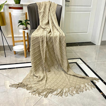 Lade das Bild in den Galerie-Viewer, Diamond Sofa Cover Cover Blanket Bed Blanket Knitted Blanket Air Conditioning Blanket Tassel Nap Blanket Blanket
