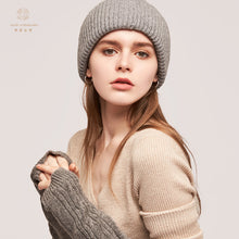 Lade das Bild in den Galerie-Viewer, Warm Winter Knit Beanie Hats Autumn and Winter Warm-Keeping and Cold-Proof Wool Smiley Face Thickened Unisex
