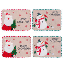 Load image into Gallery viewer, 2PCs Christmas Tablecloths Embroidery Old Man Snowman Placemat

