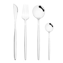 Lade das Bild in den Galerie-Viewer, 304 Stainless Steel Flatware Sets 4 Pcs/set Bright Gold-Plated Tableware Steak Knife and Fork Spoon
