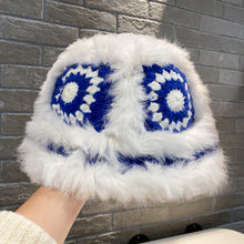 Load image into Gallery viewer, Warm Winter Knit Beanie Hats Korean Style Ins Hollow Flower Fisherman Women Autumn and Winter Fur Tiger Head Unisex
