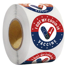 Load image into Gallery viewer, 2x500pcs Xmas Christmas  Stickers Roll Label High Adhesive Waterproof I Got My Covid-19 Vacuum Vaccine Mark Vaccination  Tape
