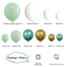 Load image into Gallery viewer, 108pcs Mint Green Balloon Set Birthday Party Wedding Decoration
