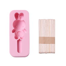 Load image into Gallery viewer, 2PC Silicone Mold Rabbit Bear Shape Silicone Mold Ice Tray Ice Cream Stick Mold
