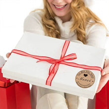 Load image into Gallery viewer, 2x500pcs Christmas Xmas Kraft Paper 25 38 Merci French Thank You Sticker Label tape
