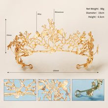 Lade das Bild in den Galerie-Viewer, Simple Alloy Rhinestone Bridal Headdress Golden Crown
