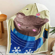 Lade das Bild in den Galerie-Viewer, Double Layer Thickened Cartoon Lambswool Flannel Children's Blanket Baby Blanket Gift Blanket
