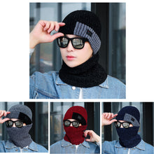 Load image into Gallery viewer, Warm Winter Knit Beanie Hats Cycling Cover Chenille Fleece-Lined Thickened Wool Scarf Unisex
