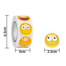 Load image into Gallery viewer, 2x500pcs Christmas Xmas Yellow Big Mouth Smiley Face Facial Expression Sticker Self-Adhesive Decorative Gift Label tape
