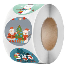 Load image into Gallery viewer, 2x500pcs Christmas Xmas Package 8 Design Snowman Christmas Sticker Gift Label tape
