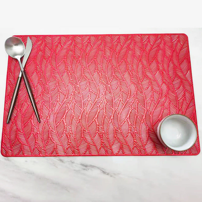 2pcs Christmas Tablecloths Gilding Square Hollow Leaf Pattern Solid Color Dining Table Cushion