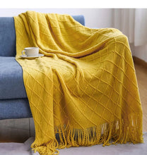 Lade das Bild in den Galerie-Viewer, Diamond Sofa Cover Cover Blanket Bed Blanket Knitted Blanket Air Conditioning Blanket Tassel Nap Blanket Blanket
