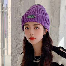 Lade das Bild in den Galerie-Viewer, Warm Winter Knit Beanie Hats Korean Letter Women Autumn Parent-Child Korean Style Hundred Wool Toe Cap Unisex
