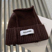 Load image into Gallery viewer, Warm Winter Knit Beanie Hats Korean Designer Model Simple Patch Woolen Cap Children Unisex
