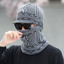 Lade das Bild in den Galerie-Viewer, Warm Winter Knit Beanie Hats Scarf Fleece-Lined Thermal Outdoor Cycling Cold Protection Men's Pullover Unisex
