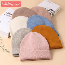 Lade das Bild in den Galerie-Viewer, Warm Winter Knit Beanie Hats Hat Women Korean Style Japanese Style Ins Style Cashmere Casual Woolen Yarn Unisex
