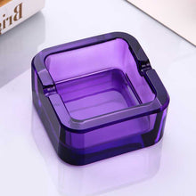 Lade das Bild in den Galerie-Viewer, Ashtray Straight Hair Crystal Glass  Large Small  Square Purple Creative Personality Ashtray
