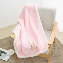 Load image into Gallery viewer, Babies' Blanket Double-Layer Thick Flannel Lambswool Breathable Thermal Coral Fleece Embroidered Blanket
