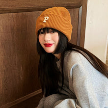 Lade das Bild in den Galerie-Viewer, Warm Winter Knit Beanie Hats Letter Wool Women Autumn And Winter Korean Style Ins Tide Warm All-Matching Unisex
