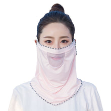 Lade das Bild in den Galerie-Viewer, 2pcs Ice Silk Mesh Sunscreen Veil Scarf Summer Ice Silk Face Mask for Outdoor Cycling
