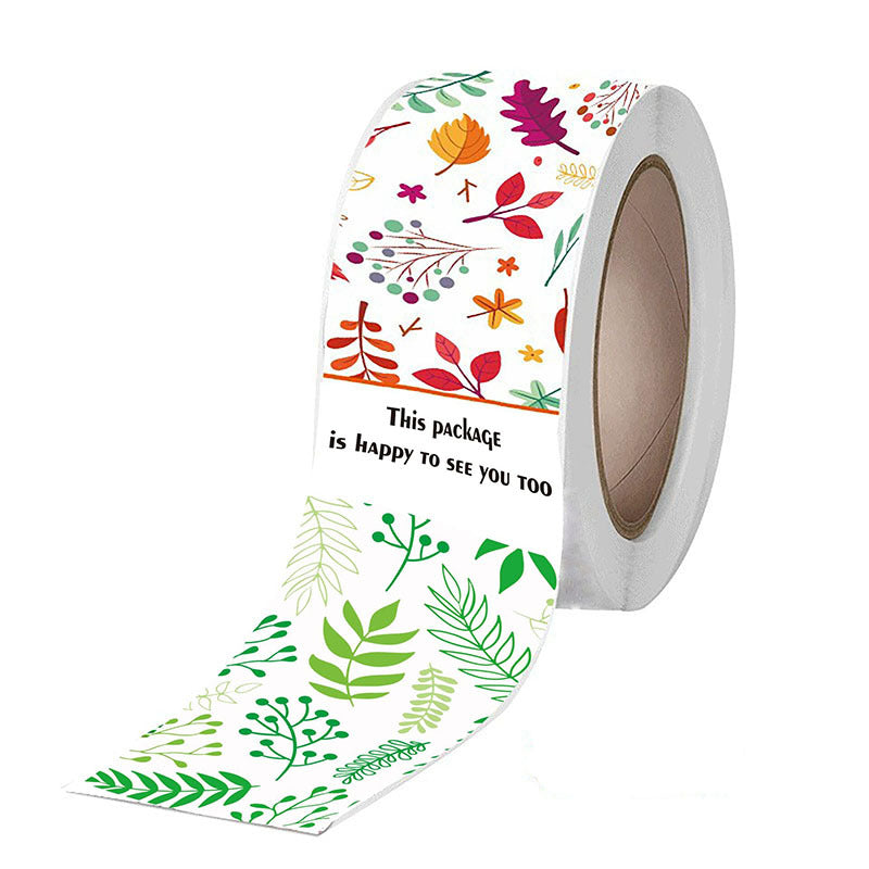 2x500pcs Christmas Xmas 200pcs 4 Designs Rectangle Sticker Sealing Paste Plant Flower Gift Box Packaging Label tape