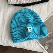 Lade das Bild in den Galerie-Viewer, Warm Winter Knit Beanie Hats Letter Wool Women Autumn And Winter Korean Style Ins Tide Warm All-Matching Unisex
