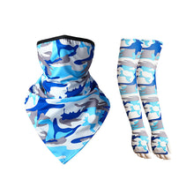 Load image into Gallery viewer, 1 Piece Triangular Binder 1 Pair Sleeves Sunscreen Ice Silk Bandana Set Summer Face Mask
