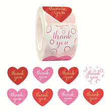 Load image into Gallery viewer, 2x500pcs Christmas Xmas Red Love Valentine&#39;s Day Label Thank You Envelope Gift Packing Bag Sticker tape
