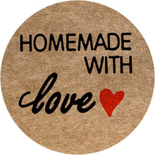 Load image into Gallery viewer, 2x500pcs Xmas Christmas  Stickers Roll Label Kraft Home Made with Love Love Love Gift Baking Cake Biscuit
