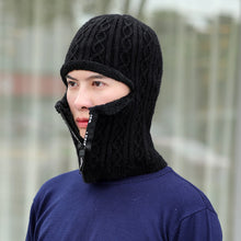 Load image into Gallery viewer, Warm Winter Knit Beanie Hats Scarf One-Piece Men's Fleece Thickened Warm Wool One-Piece Cycling Face Care Cold-Proof Cotton Unisex
