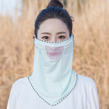 Lade das Bild in den Galerie-Viewer, 2pcs Ice Silk Mesh Sunscreen Veil Scarf Summer Ice Silk Face Mask for Outdoor Cycling
