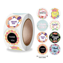 Load image into Gallery viewer, 2x500pcs Xmas Christmas  Stickers Roll Label 8 Pattern Floral Ring Thank You party Wedding Goods   Decorative Tape
