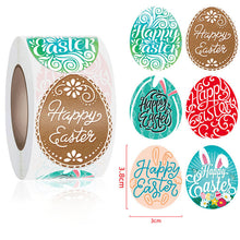 Load image into Gallery viewer, 2x500pcs Xmas Christmas  Stickers Roll Label 6 Colors Rabbit Eggs Happy Easter Day Gift

