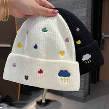 Load image into Gallery viewer, Warm Winter Knit Beanie Hats Rainbow Color Love Embroidered Wool Women Cycling Unisex

