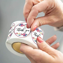 Load image into Gallery viewer, 2x500pcs Christmas Xmas Colorful Feather Thank You Sticker Envelope Packing Bag Sticker Gift Label tape
