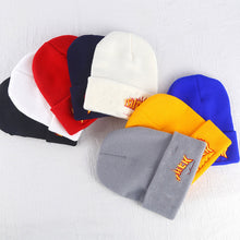 Load image into Gallery viewer, Warm Winter Knit Beanie Hats Autumn and Winter Letter Three-Dimensional Embroidery Pullover Wool Knit Unisex

