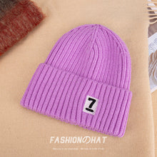 Load image into Gallery viewer, Warm Winter Knit Beanie Hats Autumn and Winter  Korean Style Embroidered Hat Unisex
