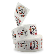 Load image into Gallery viewer, 2x500pcs Xmas Christmas  Stickers Roll Label 4 Design Animal Sika Deer Feather Floral Thank You Gift
