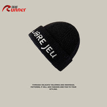 Load image into Gallery viewer, Warm Winter Knit Beanie Hats Autumn and Winter Loose Wool Letter Personality All-Matching Pullover Unisex
