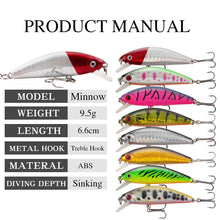 Lade das Bild in den Galerie-Viewer, 2pcs Lure Mino Five Mesh Submerged Tossing Type Snakehead Fishing Gear 6.6cm9.5g
