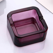Lade das Bild in den Galerie-Viewer, Ashtray Straight Hair Crystal Glass  Large Small  Square Purple Creative Personality Ashtray

