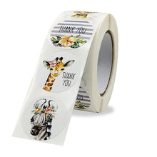 Load image into Gallery viewer, 2x500pcs Xmas Christmas  Stickers Roll Label 6 Design Animal Flower Thank You Gift Decoration   Tape

