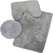 Load image into Gallery viewer, 3pcs Toilet Seat Cover Pads Cashmere-like Carpet Solid Color Bathroom Bathtub  Set Silk Wool Floor  Non-Slip  Plush
