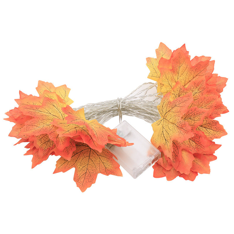 2x Halloween Xmas Christmas Gifts Decorationled Simulation Maple Leaf Lighting Chain